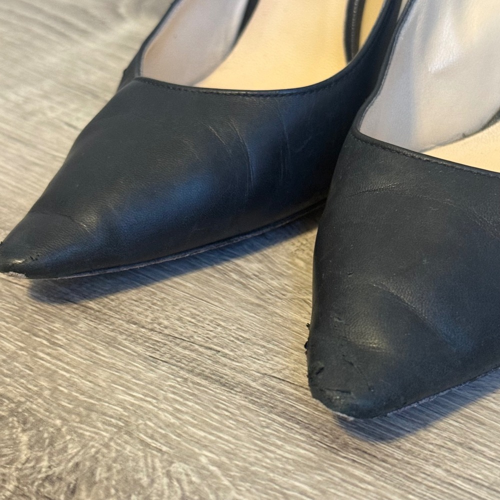 Jimmy Choo Black Leather Pointed Toe Stiletto Pumps Heels IT 38 US 8 - Picture 5 of 16